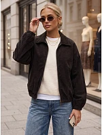 Kurtka damska sztruksowa krótka przejściowa brązowa FashionStreet TY6053 Kurtka damska sztruksowa krótka przejściowa brązowa FashionStreet TY6053