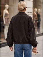 Kurtka damska sztruksowa krótka przejściowa brązowa FashionStreet TY6053 Kurtka damska sztruksowa krótka przejściowa brązowa FashionStreet TY6053