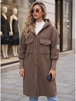 Płaszcz damski baranek długi z kapturem fango FashionStreet NY0799