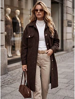 Długi płaszcz damski baranek czekoladowy FashionStreet NY0802 Długi płaszcz damski baranek czekoladowy FashionStreet NY0802