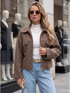Krótka kurtka damska typu baranek na zamek fango FashionStreet TY6060
