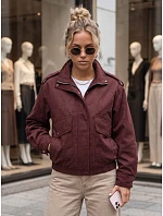 Dámská semišová bomberka v bordó barvě FashionStreet TY6066