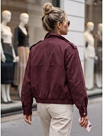 Dámská semišová bomberka v bordó barvě FashionStreet TY6066