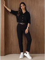 Dámská souprava s blůzou a kalhotami, černá, FashionStreet AY1239