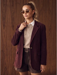 Dámská cordurová bunda v barvě lilku FashionStreet PY0159