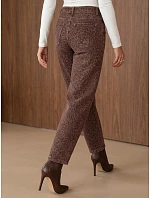 Dámské džíny s balónovým střihem s hnědým leopardím vzorem FashionStreet UY3177