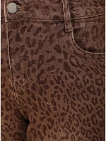 Dámské džíny s balónovým střihem s hnědým leopardím vzorem FashionStreet UY3177