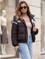Dámská prošívaná péřová bunda s kapucí, hnědá, FashionStreet TY6087