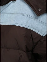 Dámská prošívaná péřová bunda s kapucí, hnědá, FashionStreet TY6087