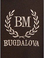 Bluza damska ocieplana ze stójką i haftem czekoladowa FashionStreet BY1572 Bluza damska ocieplana ze stójką i haftem czekoladowa FashionStreet BY1572