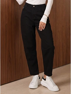 Dámské džíny Mom Fit s vysokým pasem, černé, FashionStreet UY3208