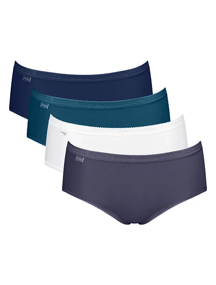 Dámské kalhotky Basic+ Midi C4P - White / Blue - bílo/modré PW01 - SLOGGI Dámské kalhotky Basic+ Midi C4P - White / Blue - bílo/modré PW01 - SLOGGI