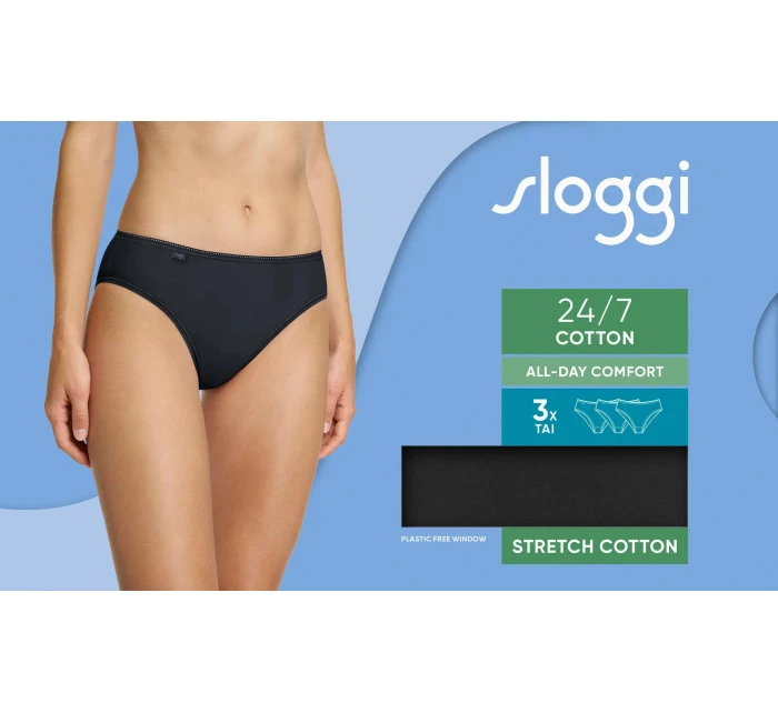 Dámské kalhotky model 21739227 24/7 Cotton Tai C3P černé - Sloggi Dámské kalhotky model 21739227 24/7 Cotton Tai C3P černé - Sloggi