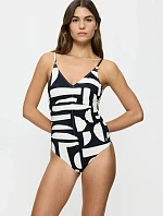 Jednodílné plavky Summer Allure OP 01 černo-bílé - TRIUMPH