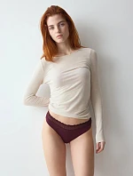 Dámské tanga Feel of Modal String bordó Claret - TRIUMPH