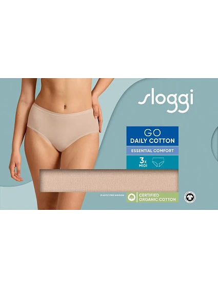 sloggi GO Daily Cotton Midi 3P - BROWN - SLOGGI BROWN - SLOGGI