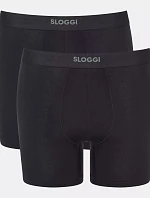 Pánské boxerky EVER Ease Short 2P - BLACK - černé 0004 - SLOGGI