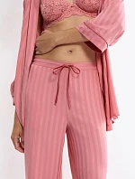 Dámské pyžamové kalhoty Amourette Jacquard Trousers TRIUMPH RED - růžové - Triumph