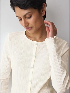 Versatile Rib Cardigan LSL - Silk White - TRIUMPH Silk White - TRIUMPH
