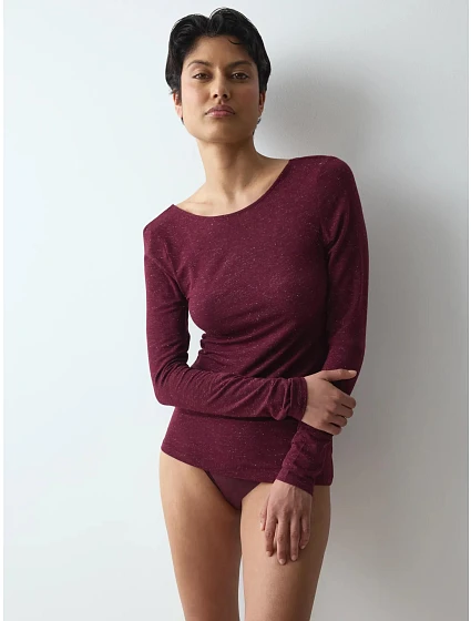 Halenka Beauty Layers Top LSL Lurex bordó Claret - TRIUMPH Halenka Beauty Layers Top LSL Lurex bordó Claret - TRIUMPH