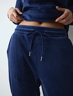 Tepláky Velour Rib Trousers tm.modré Admiral - TRIUMPH