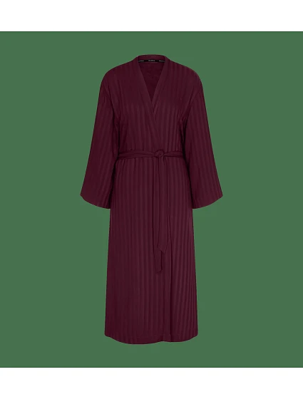 Amourette Jacquard Long Robe - Claret - TRIUMPH Claret - TRIUMPH