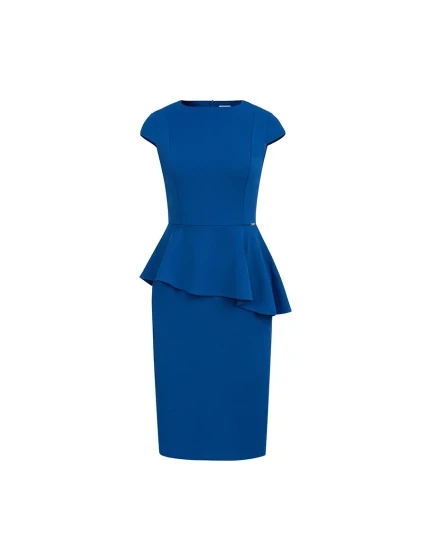 Elegantní dámské midi šaty v chrpové barvě s volánkem model 21819712 - numoco Elegantní dámské midi šaty v chrpové barvě s volánkem model 21819712 - numoco