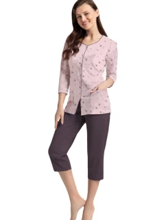 Pyžamo Luna 388 3/4 4XL Z25/26 dámské rozepínací