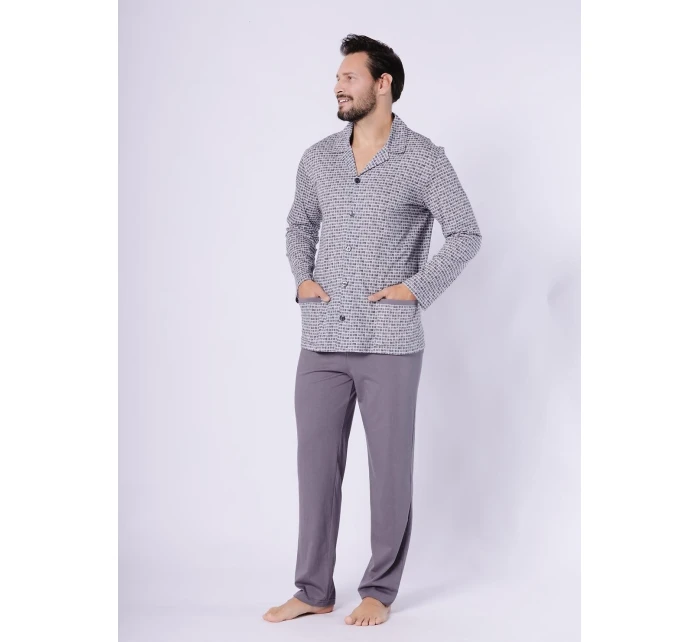 Pyžamo Hotberg 1748 Kamil long/r M-2XL rozepínací Pyžamo Hotberg 1748 Kamil long/r M-2XL rozepínací