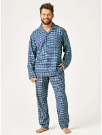 Pyžamo Key MNS 404 B26 dlouhé rukávy, velikosti M–2XL, rozepínací Pyžamo Key MNS 404 B26 dlouhé rukávy, velikosti M–2XL, rozepínací