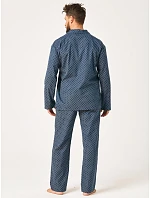 Pyžamo Key MNS 912 B26, dlouhé rukávy, velikost 3XL–4XL, rozepínací