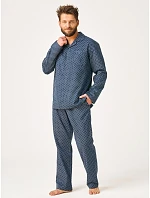 Pyžamo Key MNS 912 B26, dlouhé rukávy, velikost 3XL–4XL, rozepínací