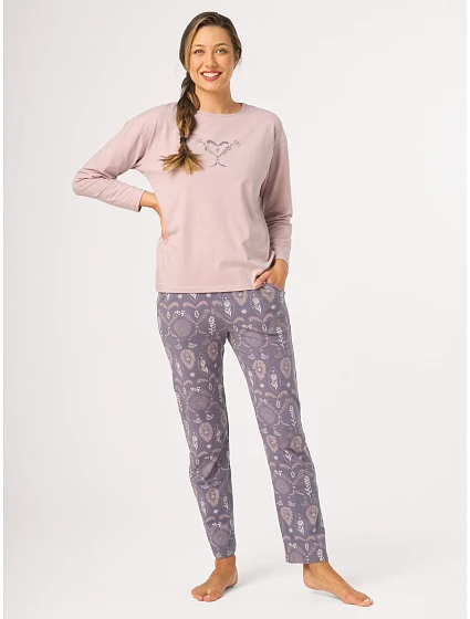 Pyžamo Key LNS 925, dlouhé rukávy, velikosti S–XL Pyžamo Key LNS 925, dlouhé rukávy, velikosti S–XL