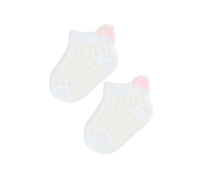 Dětské ažurové ponožky Noviti SB071 3D Srdce 0-12 měsíců