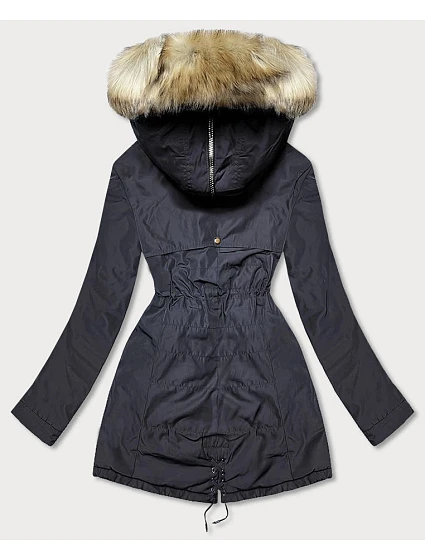 CIEPŁA DAMSKA PARKA ZIMOWA GRANATOWA model 21241751 - MHM