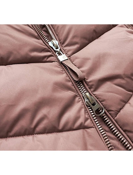 DŁUGA PIKOWANA KURTKA DAMSKA ZIMOWA RÓŻ model 21241982 - Libland