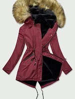 Dámská zimní bunda parka bordó (b2628)