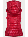 Červená lesklá prošívaná dámská vesta (B9563)