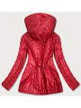 Červená dámská bunda s ozdobnými vsadkami (MM50)