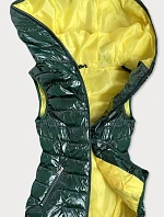 Zelená dámská vesta s kontrastní podšívkou (B9549)