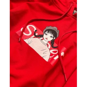 Červená dámská sportovní mikina s kapucí (N4596)