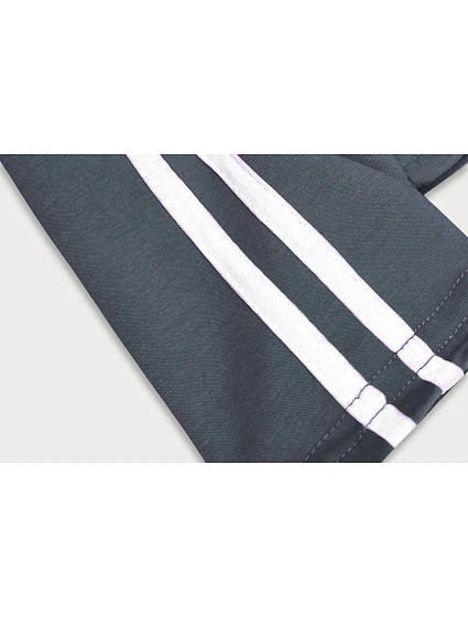 Dámské bavlněné legíny v grafitové barvě s lampasy model 16150401 - J.STYLE