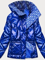 Světle modrá dámská bunda s leskem (OMDL-023)