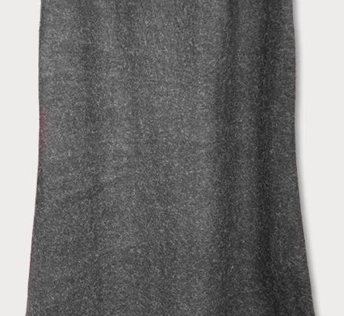 Dlouhá vesta v grafitové barvě s kožešinou (F51010-3)