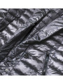 Dámská bunda v ocelové barvě s kožešinovým límcem (J9-008)