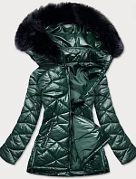 Dámská přechodná bunda plus size zelená (mm21-76)