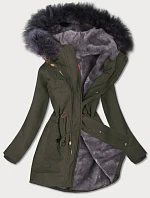 Dámská nepromokavá bunda na kožešině army (m-933)