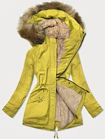 Dámská teplá zimní bunda lemon beige (w559)