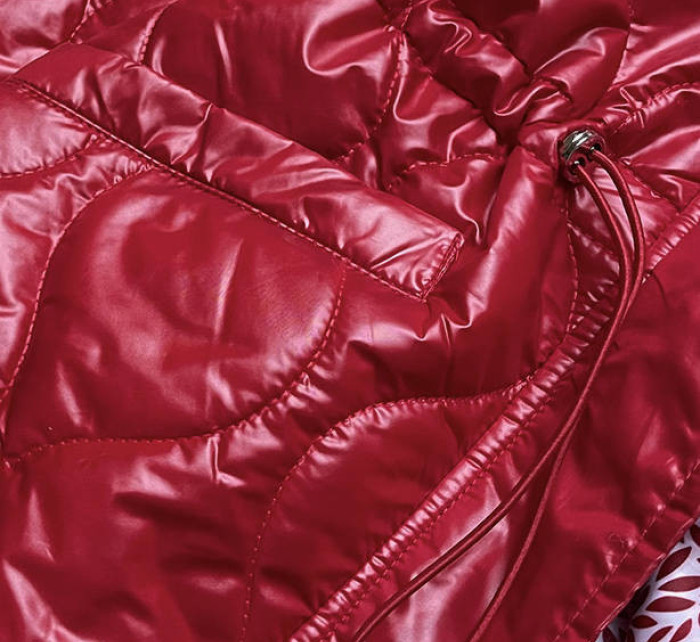 Červená dámská bunda s ozdobnou podšívkou (BH2182)