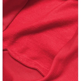 Červená dámská tepláková mikina se stahovacími lemy (w01-59)